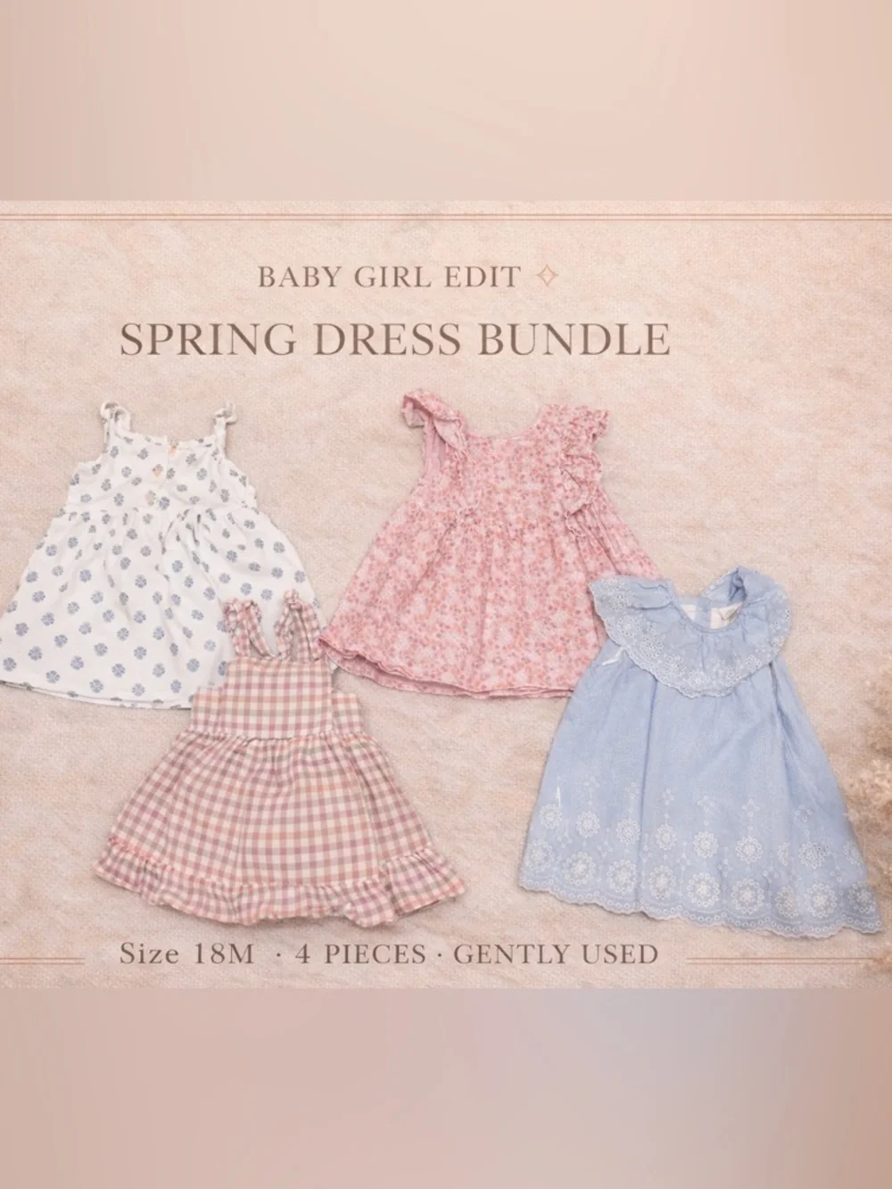 Baby Girl Spring Dress Bundle 18M | Floral Easter Dresses | Boutique Style Set